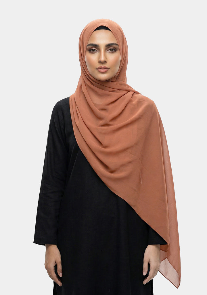 Choco Chiffon Hijab - Light Brown