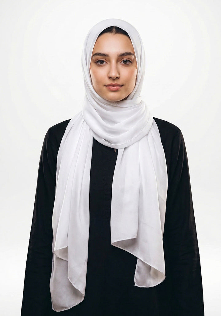 Marketa Silk Hijab - White