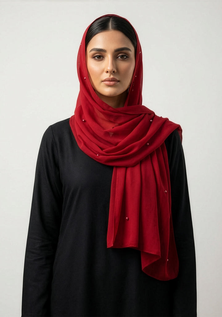 Maya Chiffon Hijabs - Maroon