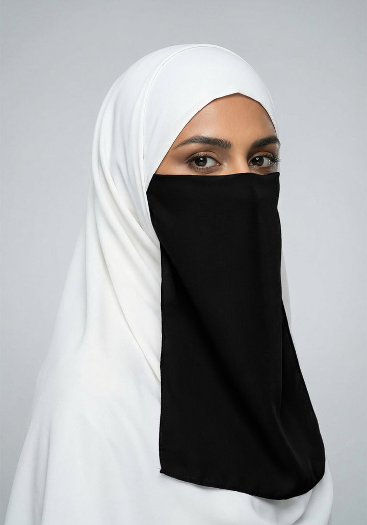 Chiffon Elastic Niqab - Black