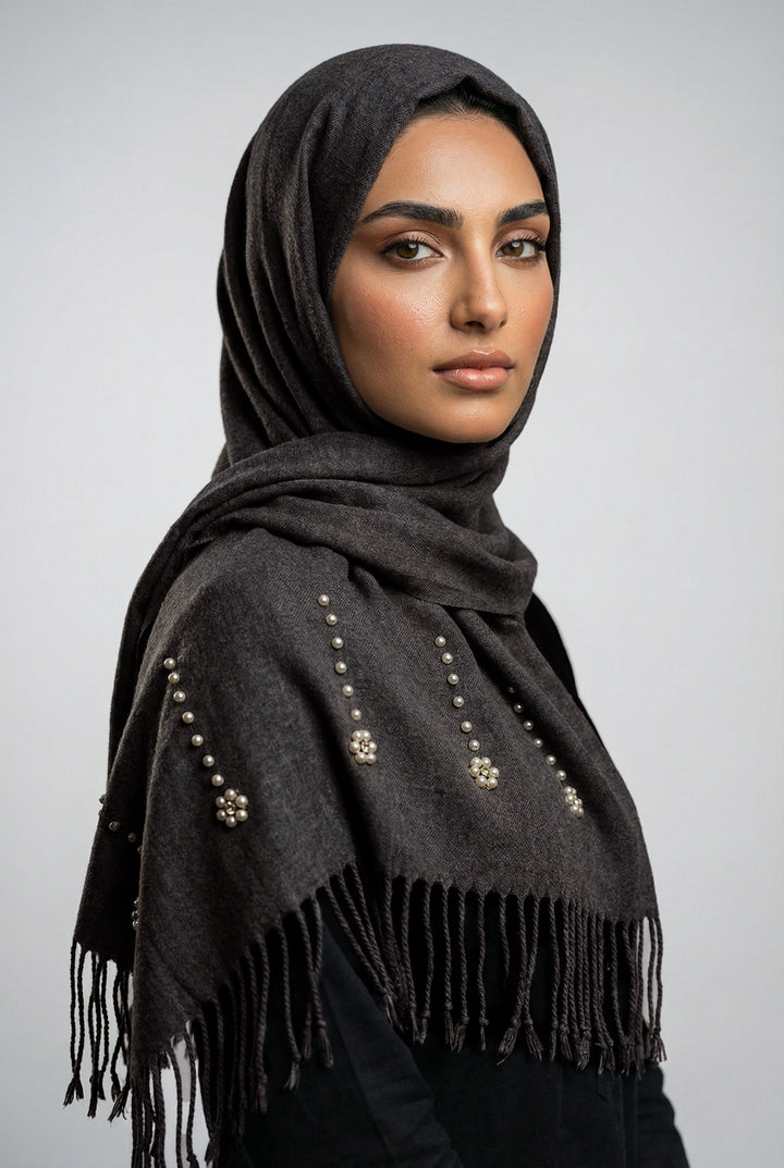 Nihaal Wool Hijab - Dark Grey