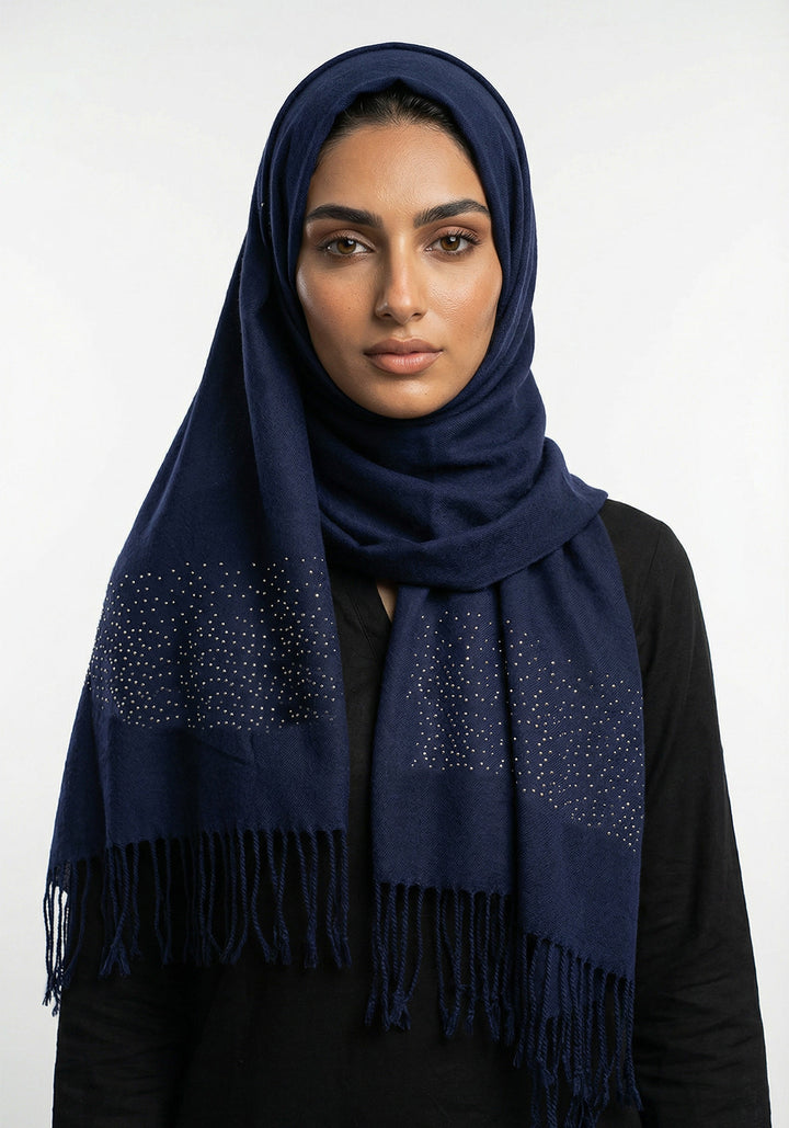 Sehar Wool Hijab - Navy Blue