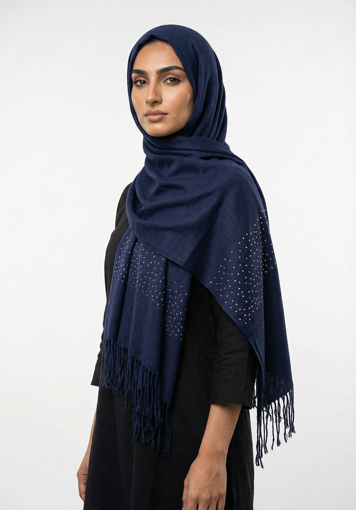 Sehar Wool Hijab - Navy Blue