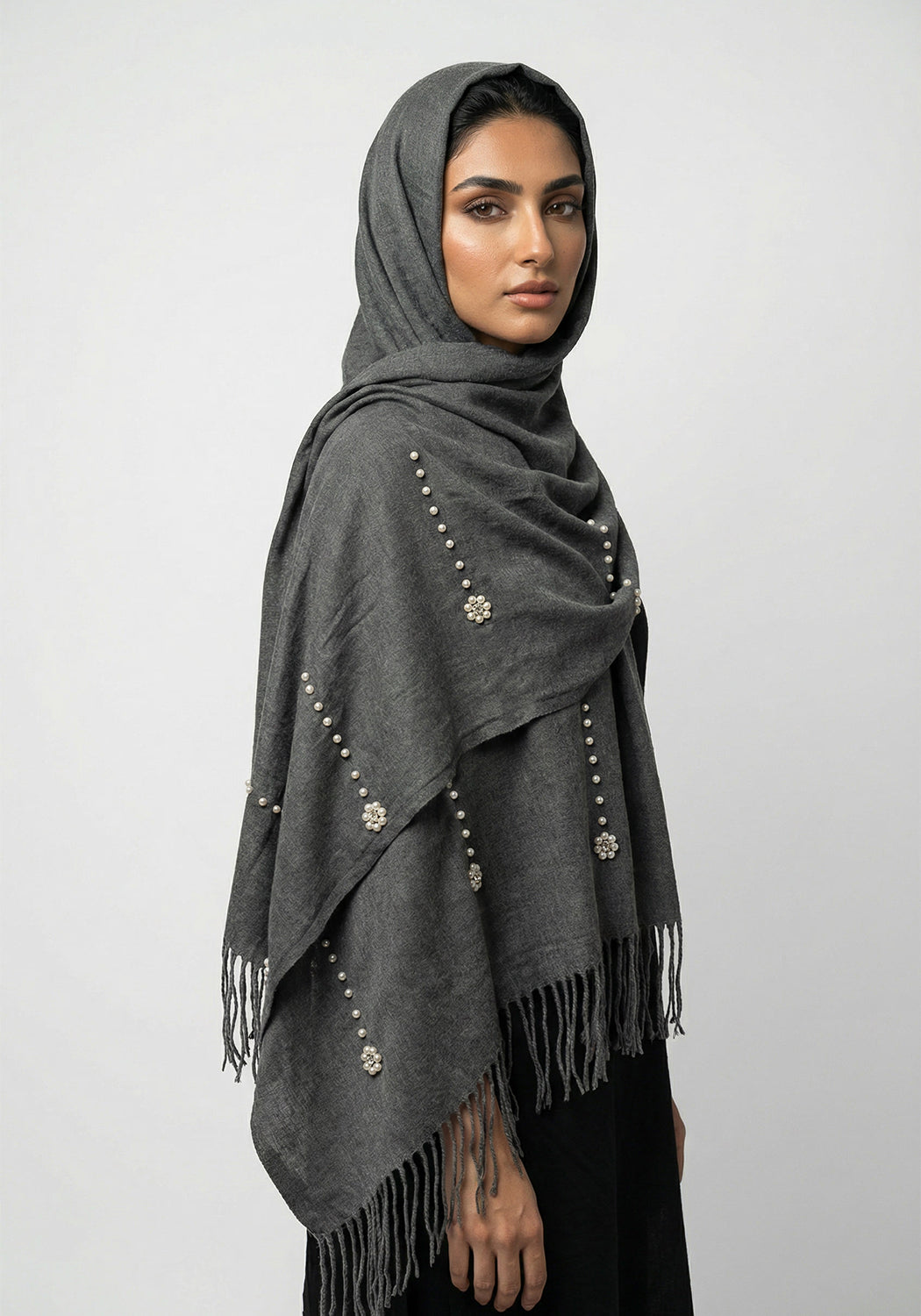 Nihaal Wool Hijab -Charcoal
