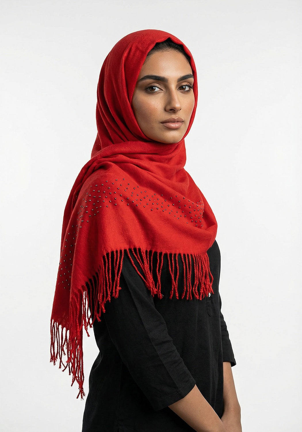 Sehar Wool Hijab -Red