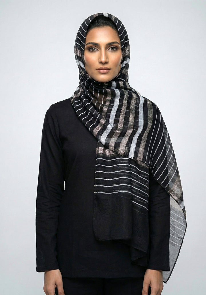 Organza Border Black