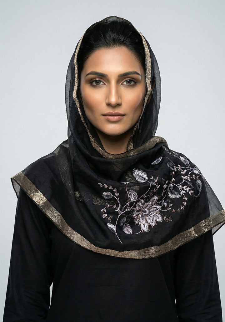 Organza Embroidery Black