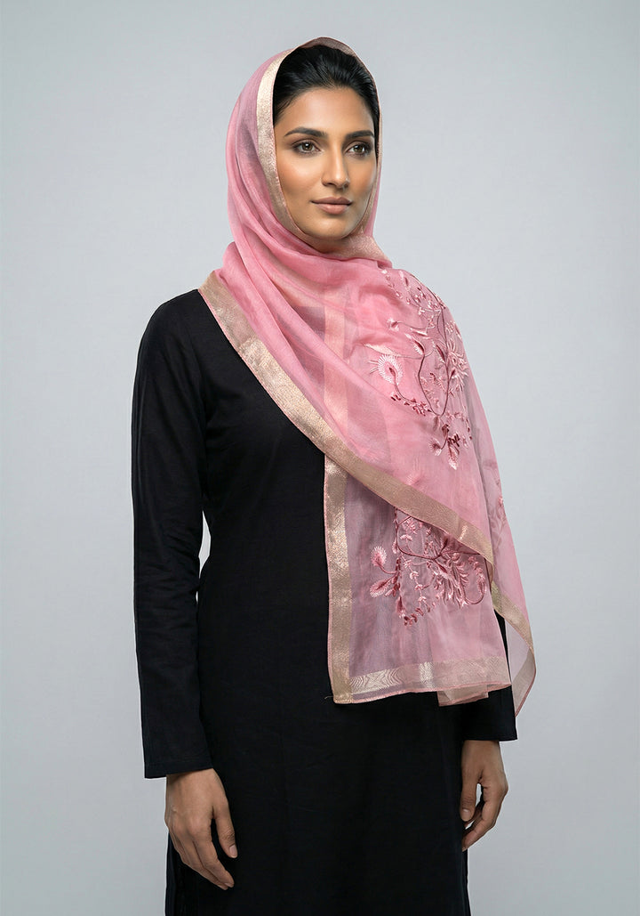 Organza Embroidery T-Pink