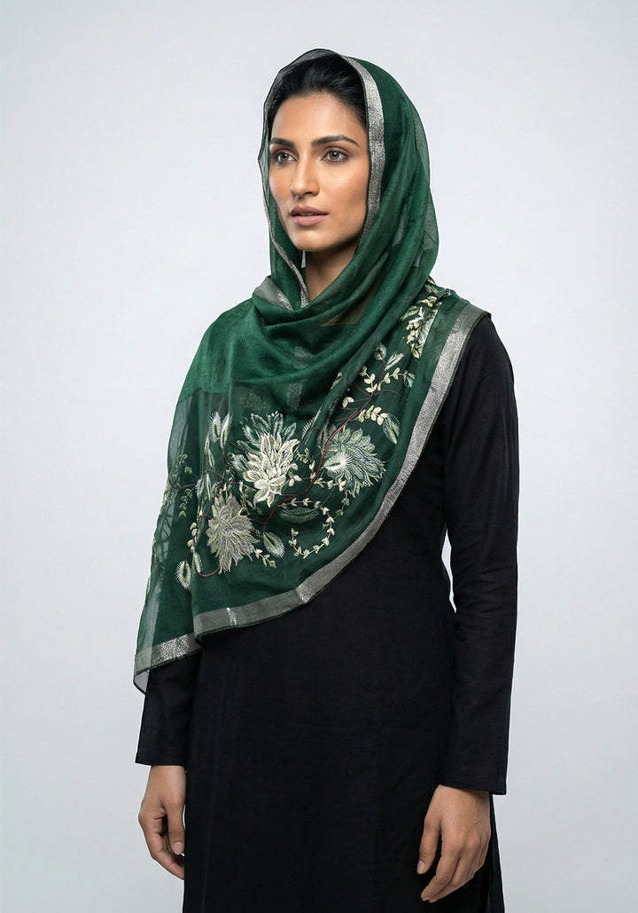 Organza Embroidery Green