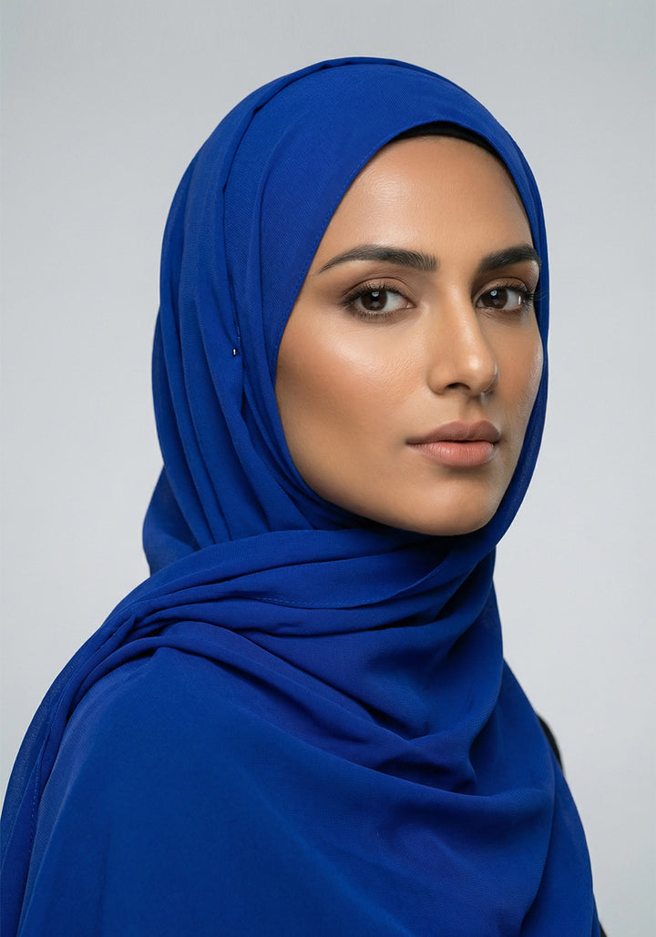 Manahil Georgette Hijab - Blue