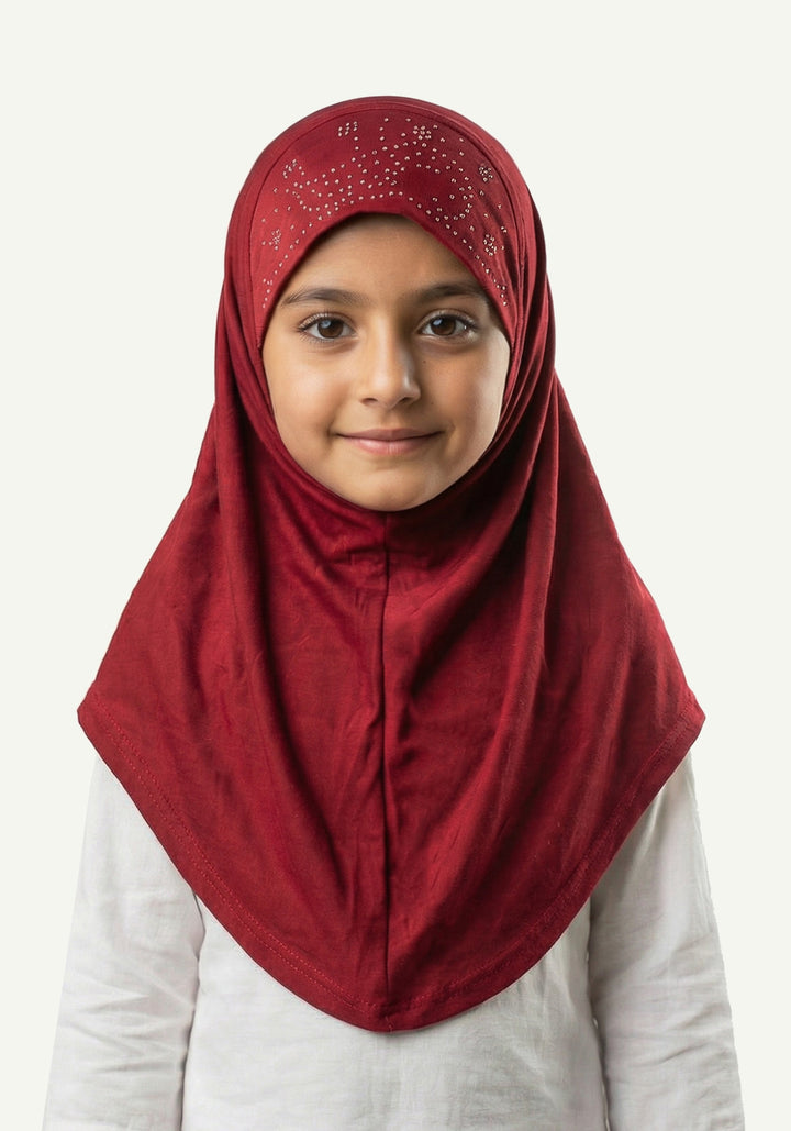 Kids Makhna Pearls - Maroon