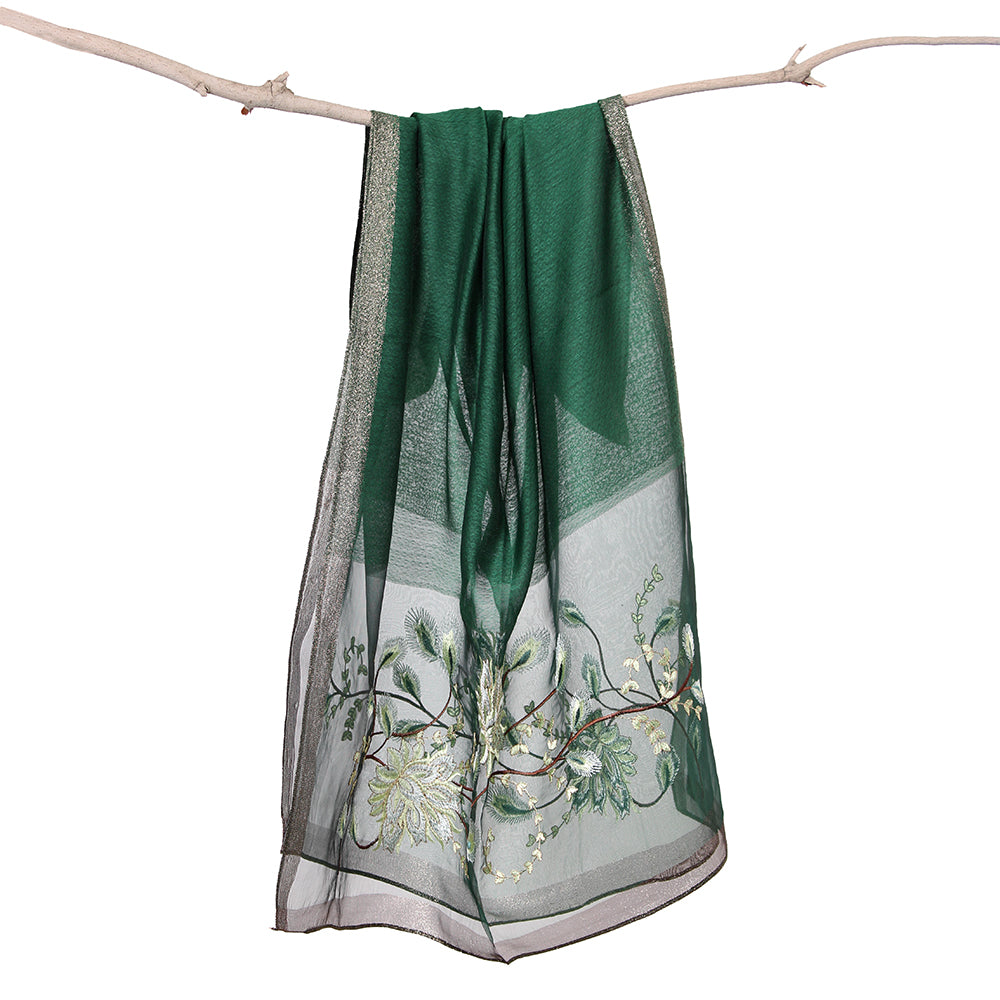 Organza Embroidery Green