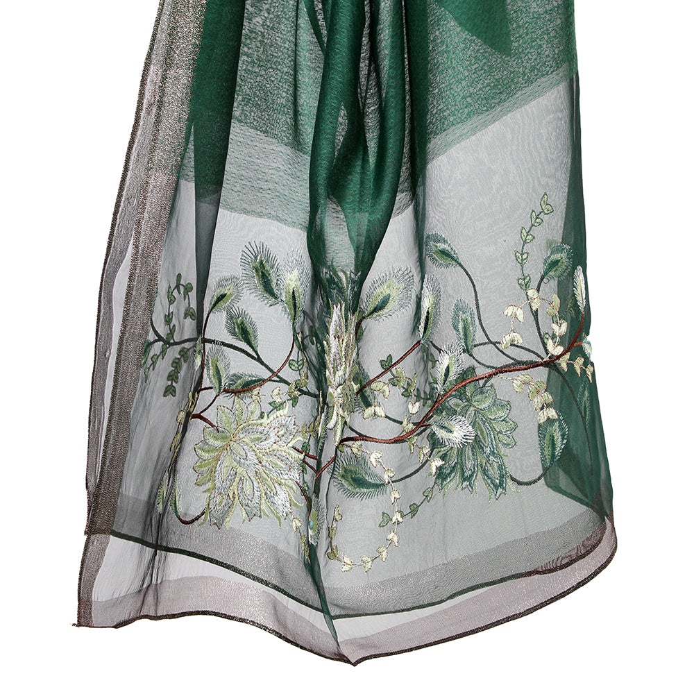 Organza Embroidery Green