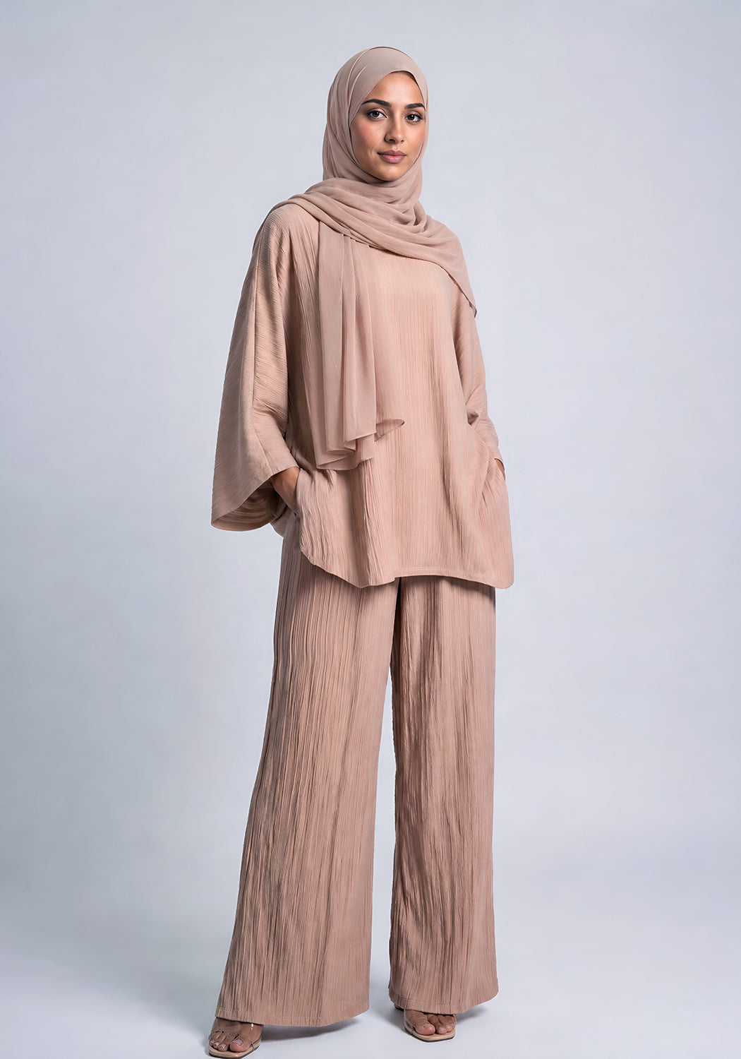 Beige Textured Co-Ord Set