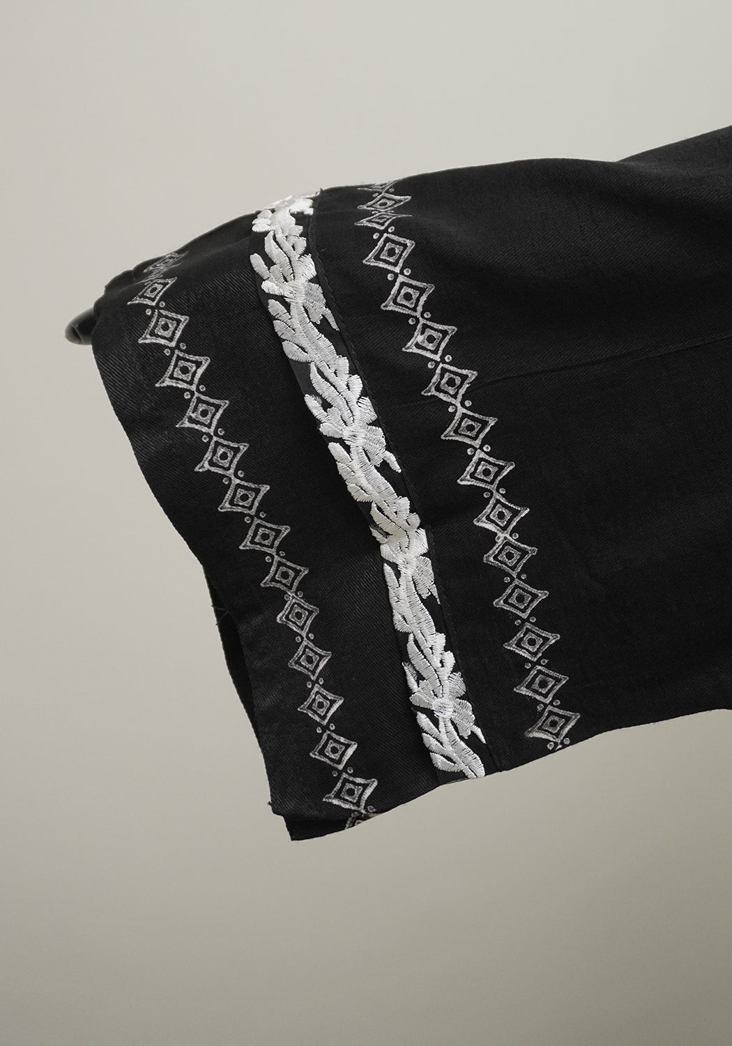Black Premium Block Print Abaya
