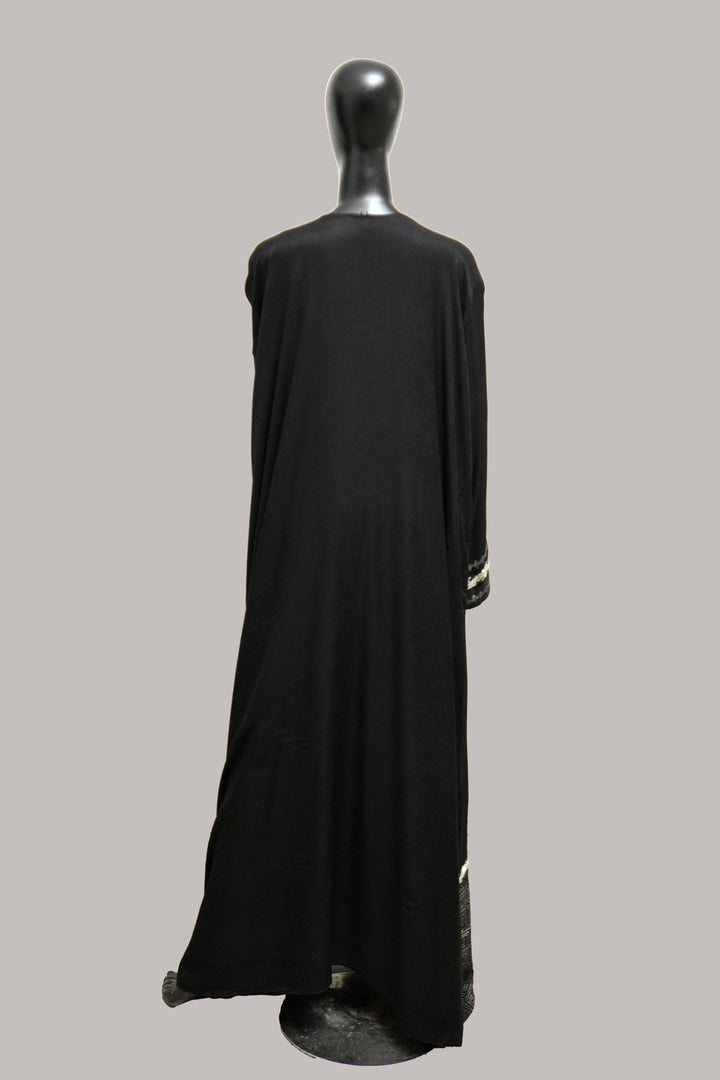 Black Premium Block Print Abaya
