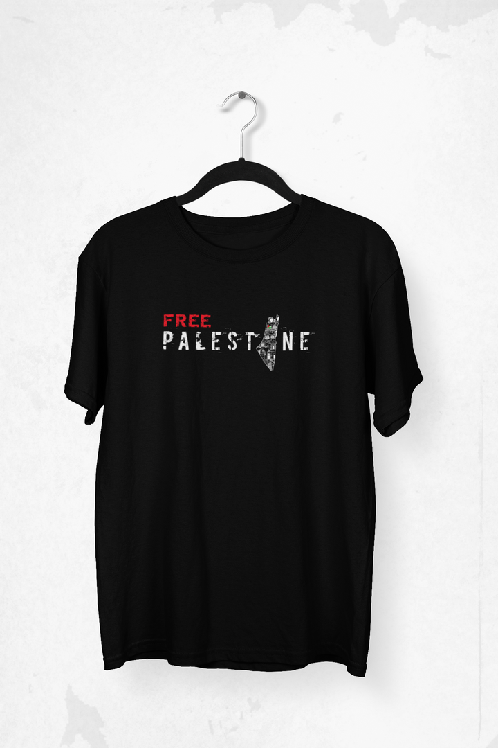 Palestine Gaza Map  Black T-Shirt