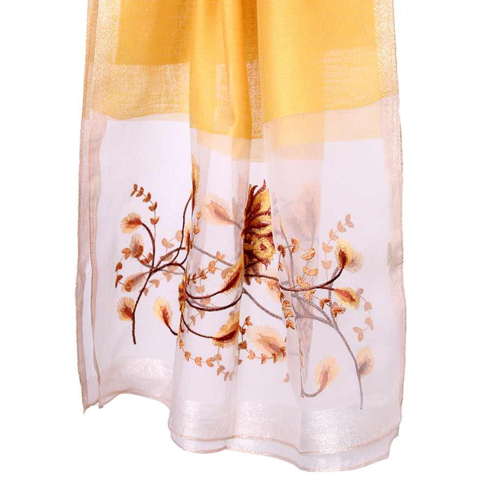 Organza Embroidery Mustard