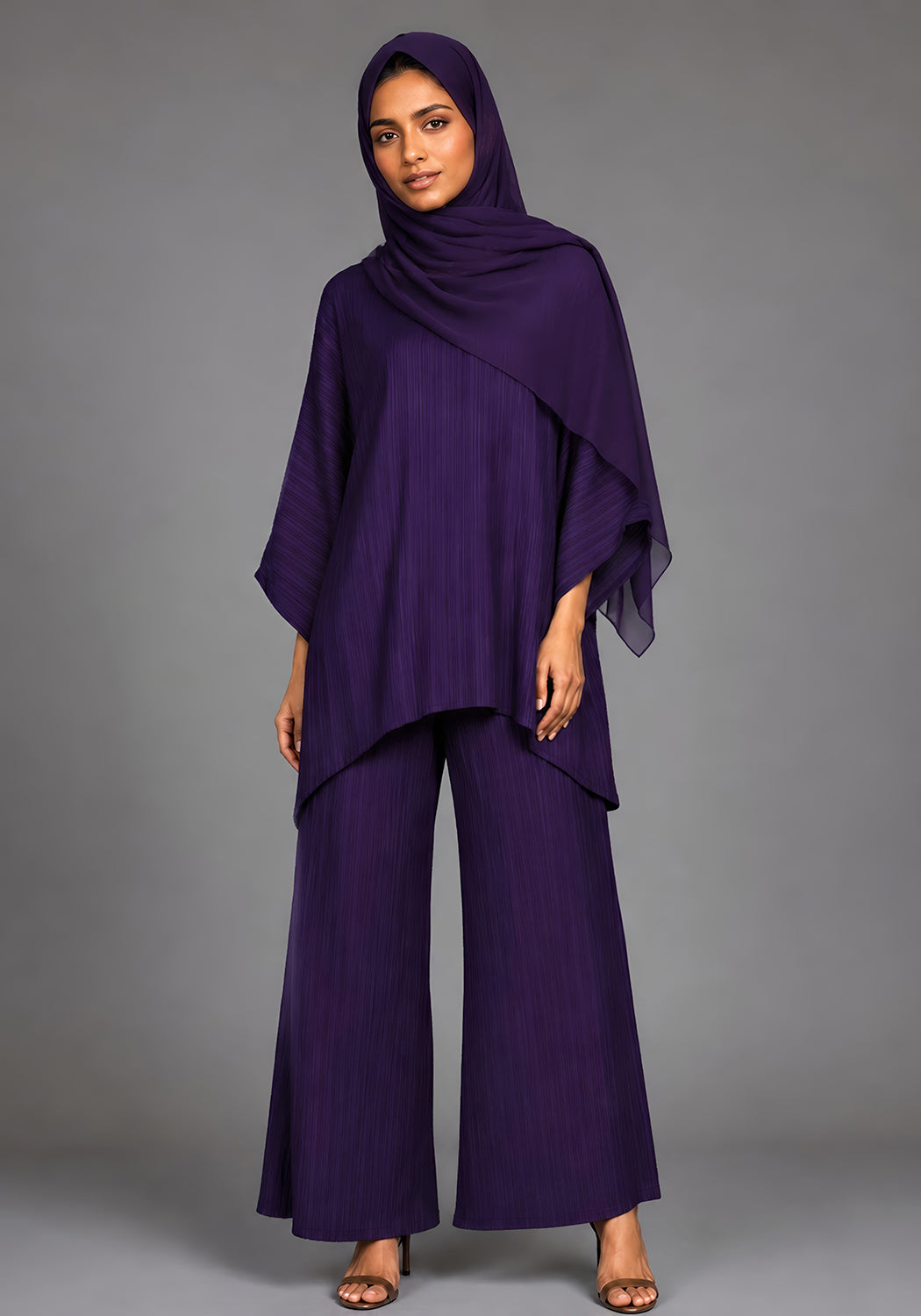 Purple Textured Co-Ord Set