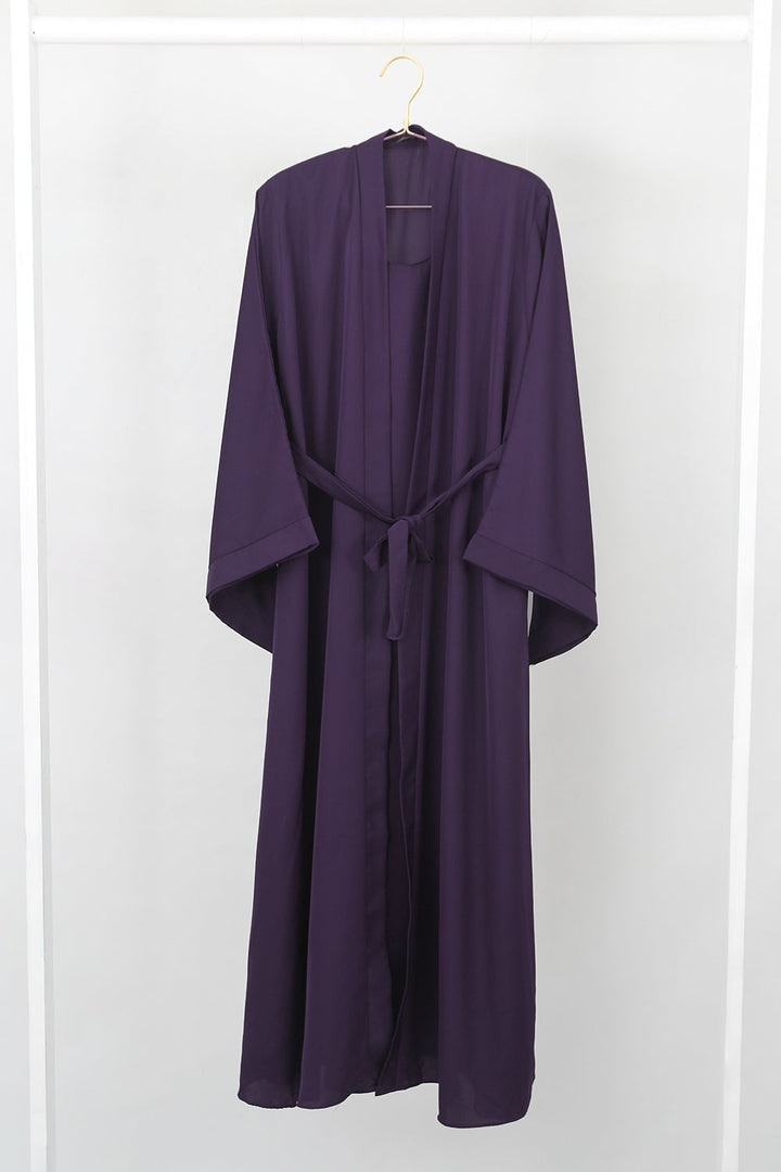 DOUBLE LAYERED PURPLE ABAYA