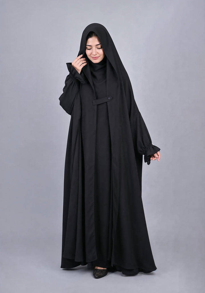 Layered Saudi Jilbab - Black