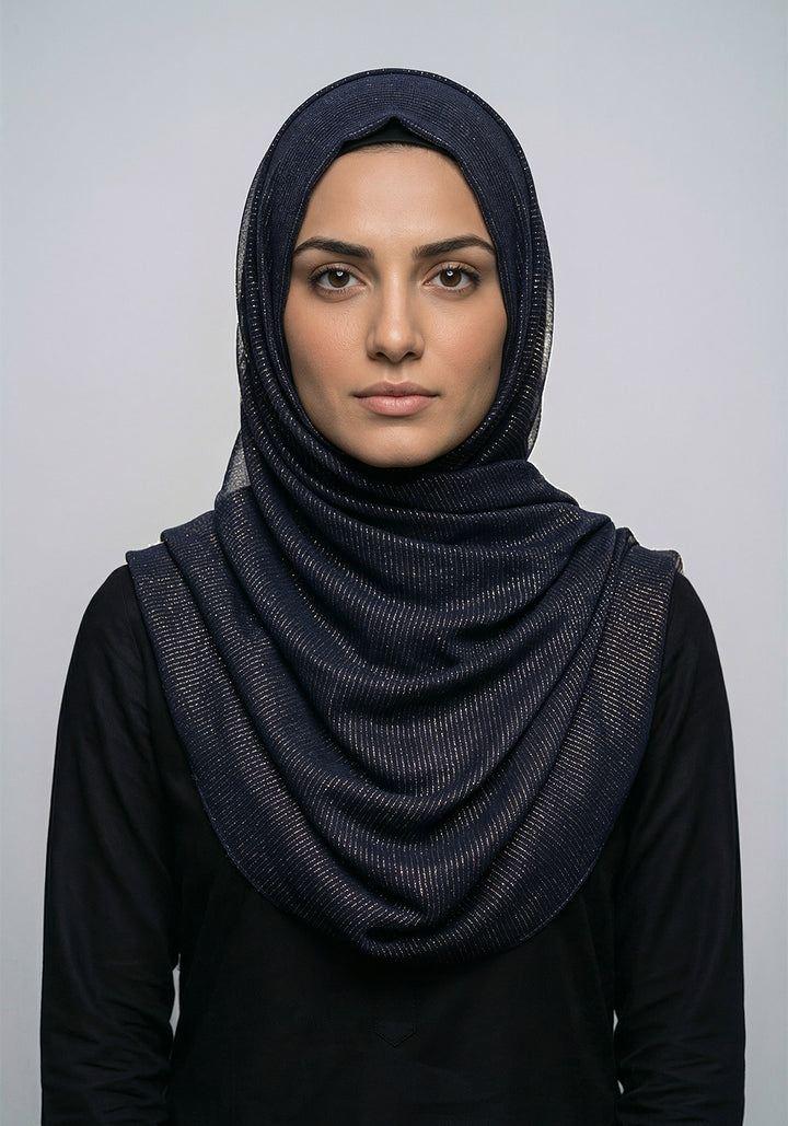 Ferial Lawn Hijab - Navy blue