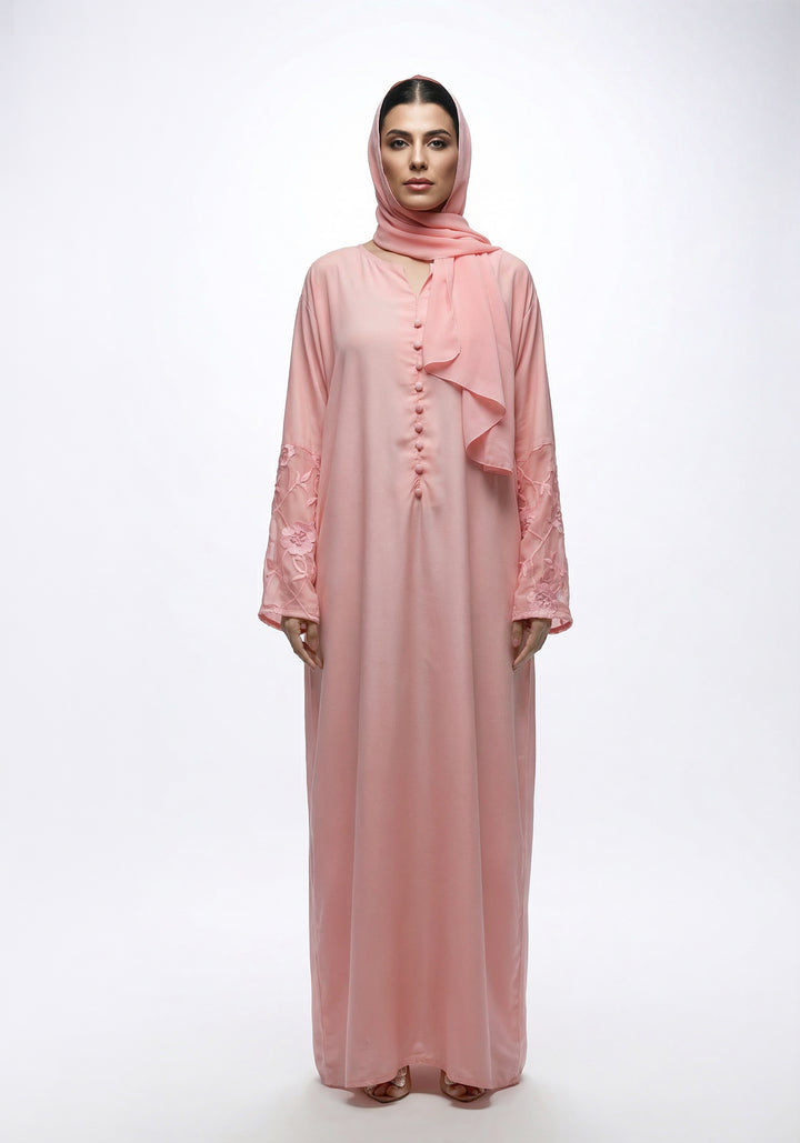 Floral Pink Abaya