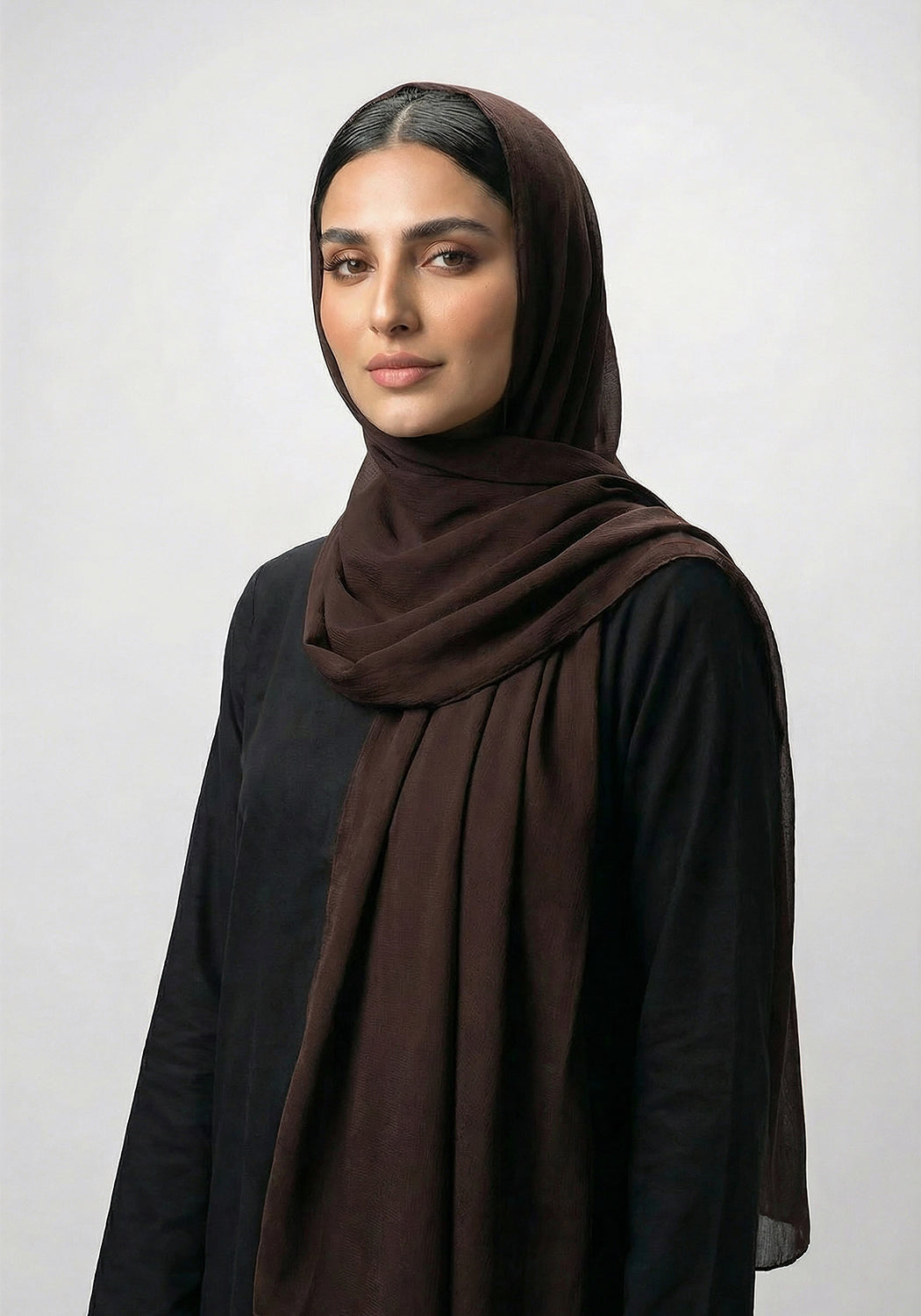 Plain Classic Georgette Hijab - Chocolate Brown
