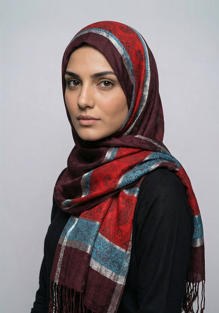 Naira Pashmina Hijab - Burgundy