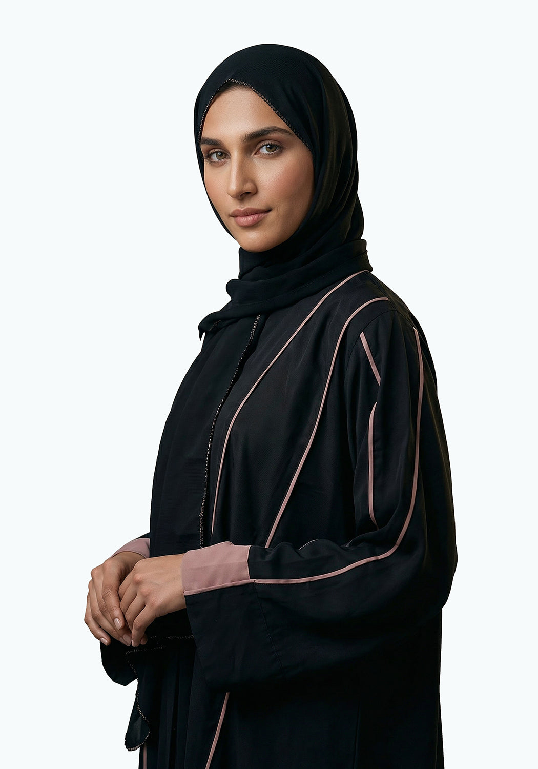 Nida Contrast Abaya | The Classic Edits