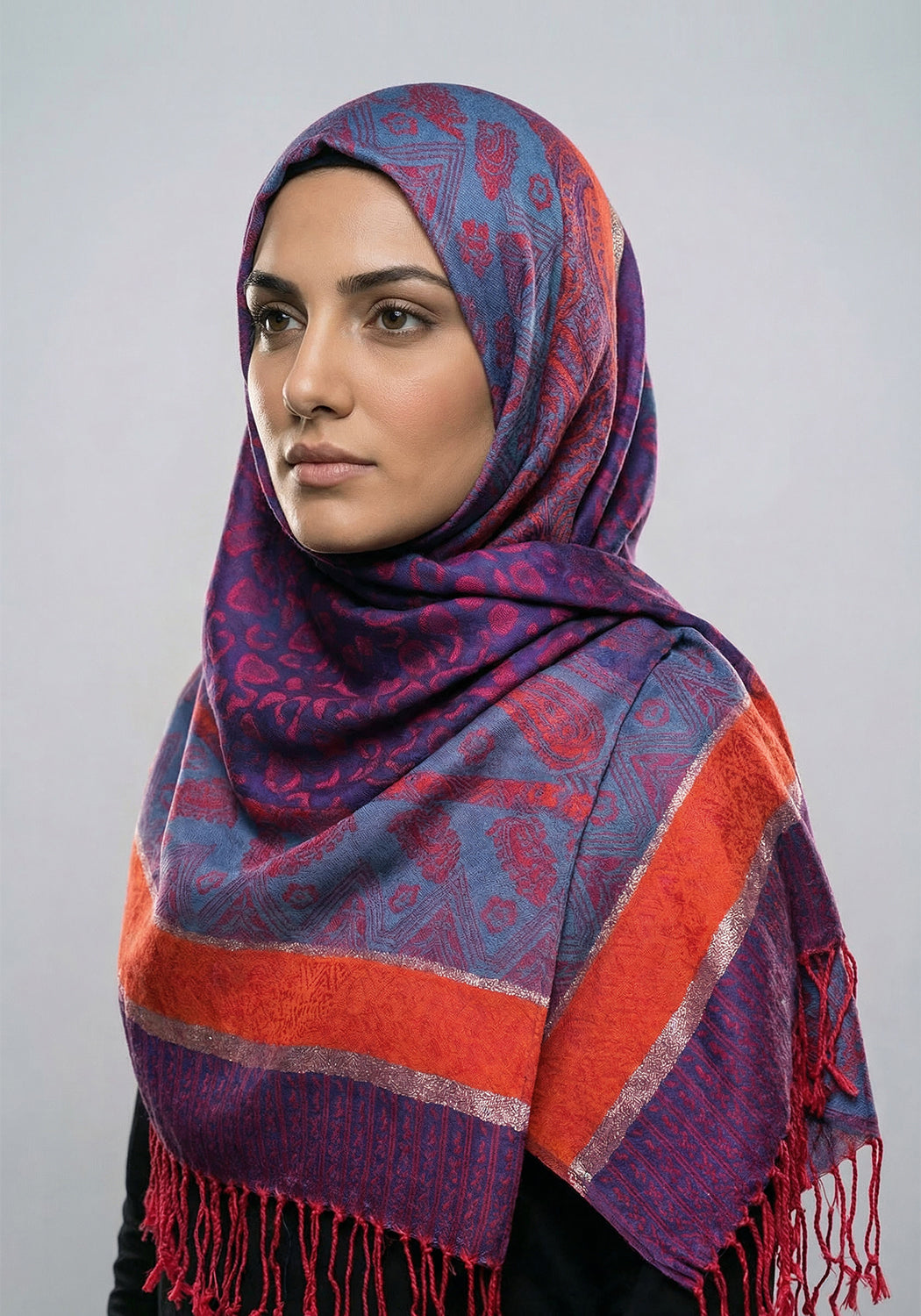 Naira Pashmina Hijab - Dark Purple