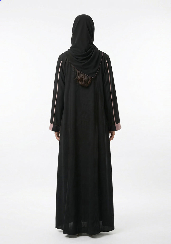 Nida Contrast Abaya | The Classic Edits