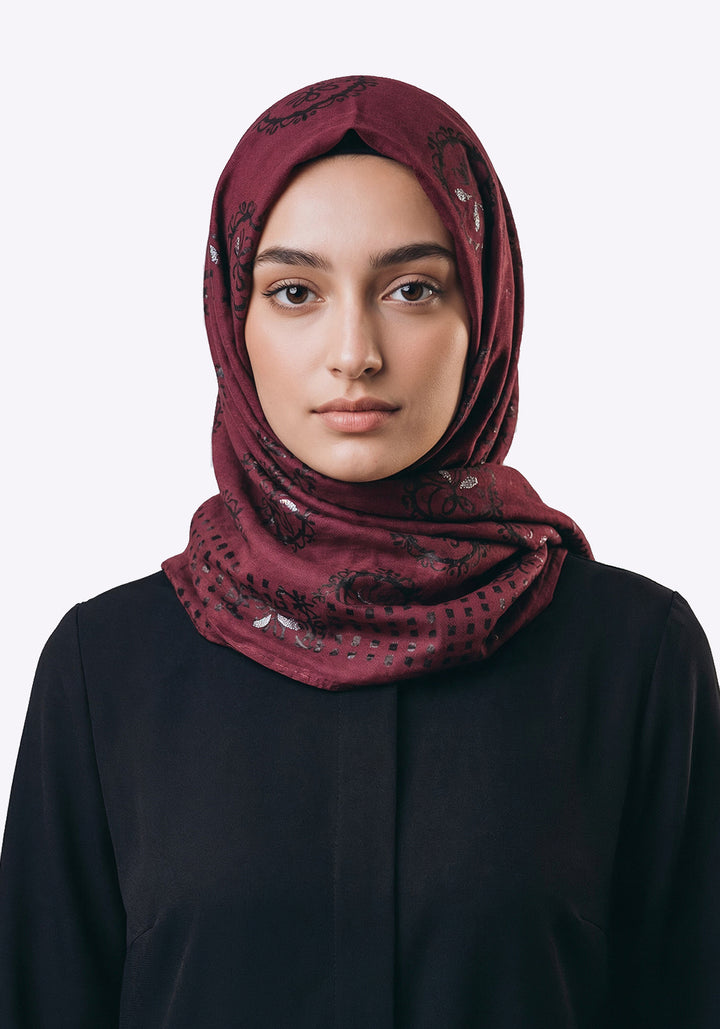 Elsa Turkish Linen HIjab - Maroon