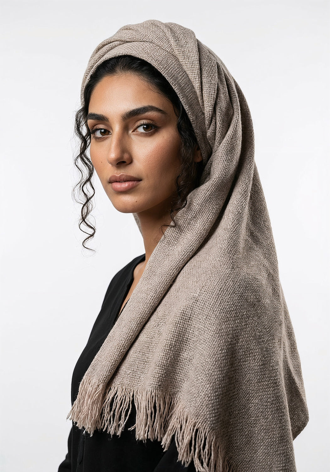 Amna Wool Hijab - Dark Grey