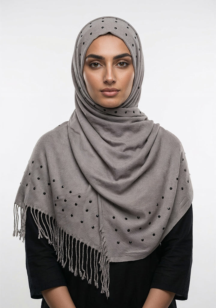 Haya Wool Hijab - Light Grey