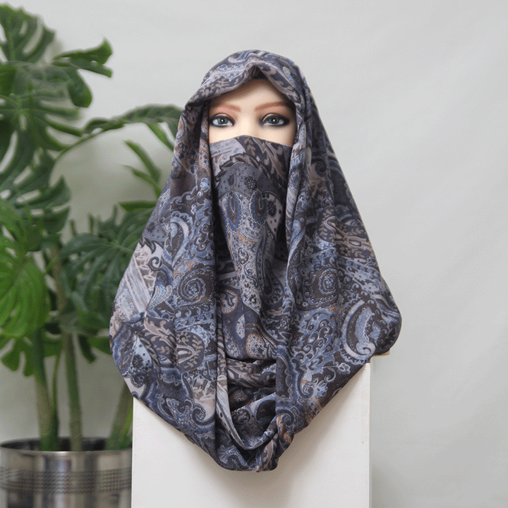 Georgette Paisley Misri Hijab