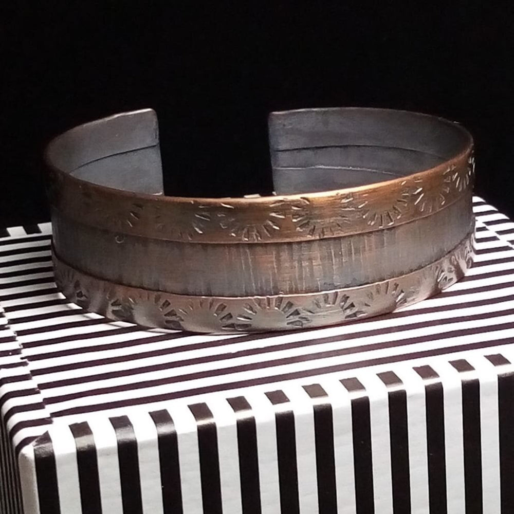 Forged bracelet oxidized