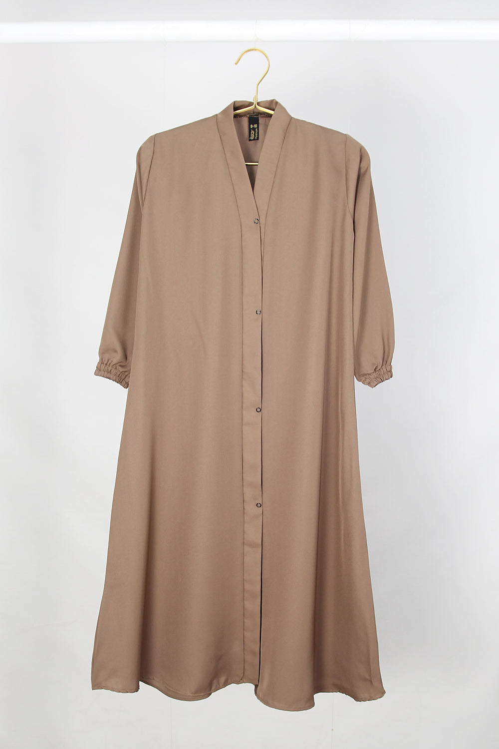 Kids Front Open Abaya Fawn