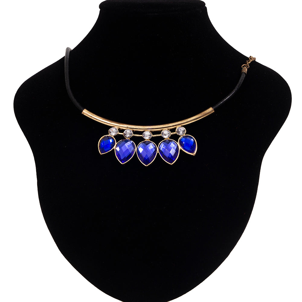 Blue 5 Petal Necklace