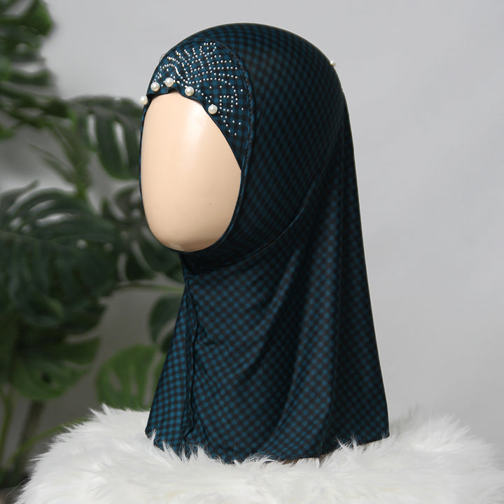 Kids Ready to Wear Hijab Chequer (Green )